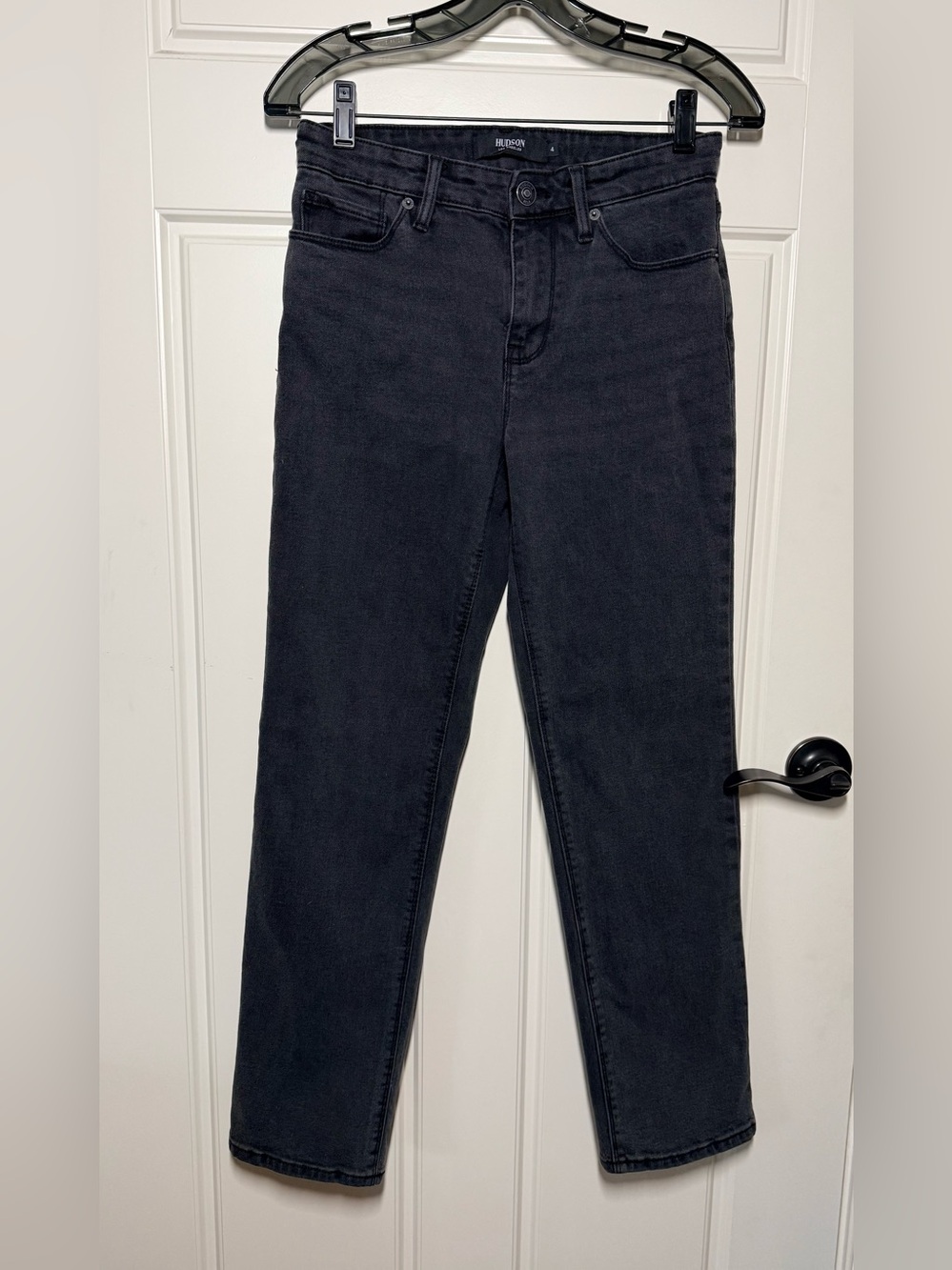 Hudson Size 4 black jeans high waist straight leg